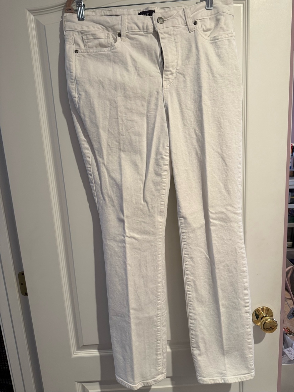 NYDJ Marilyn Straight White Jeans Size 14